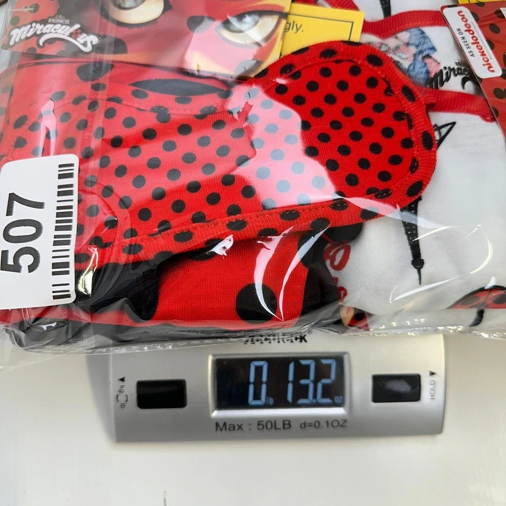 Miraculous Ladybug‎ 4PC Pajama Set Girls Size 8 Red Black Cotton